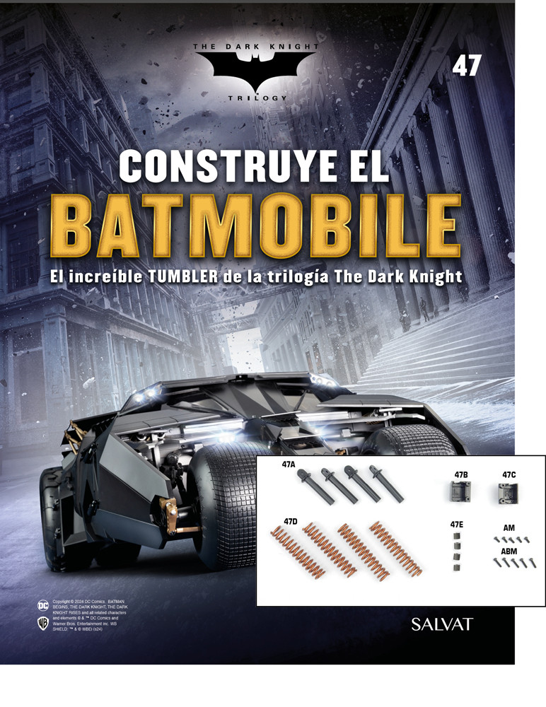 Fascículo Nº 47 + amortiguadores y elementos de la varilla de dirección del Batmobile